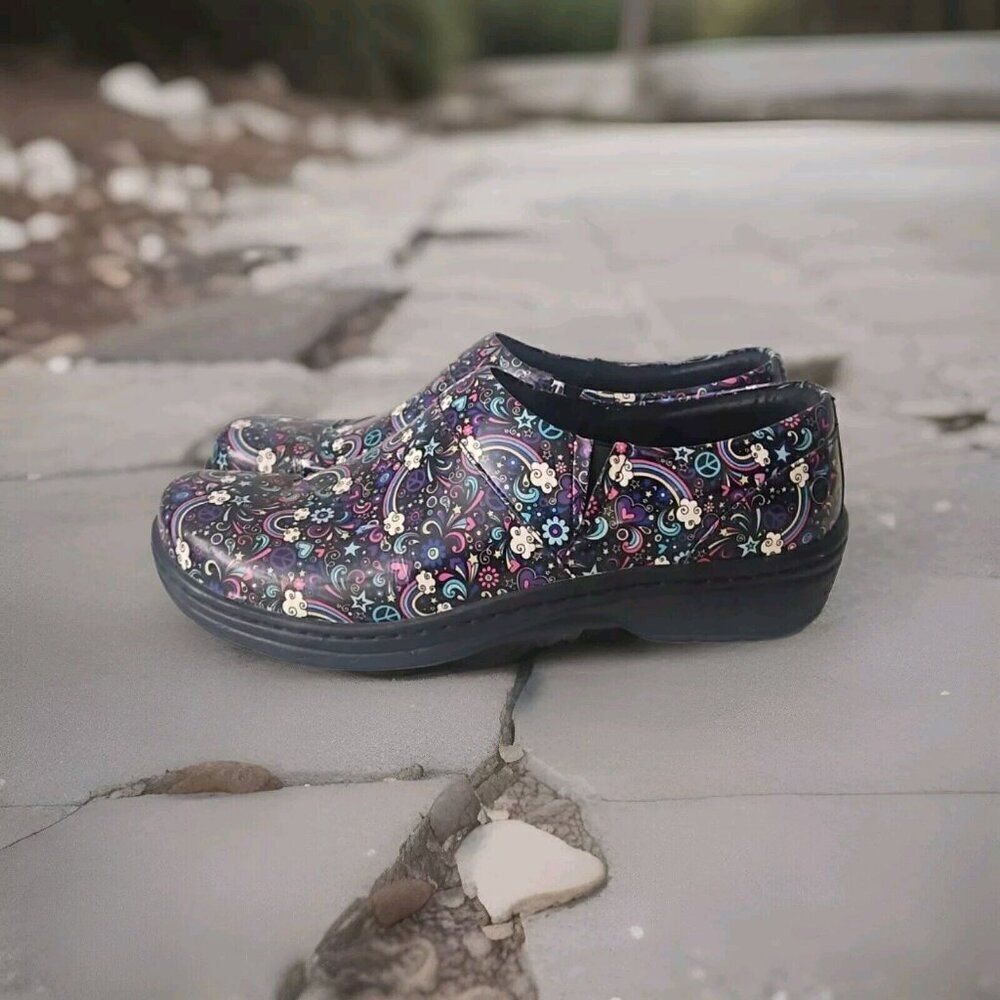 Klogs Footwear Multi-color Peace Out Mission  Nursing Clogs Women's Size 8.5